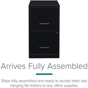 2-Drawer Vertical Metal Filing Cabinet – Lockable, Pre-Assembled, Letter Size