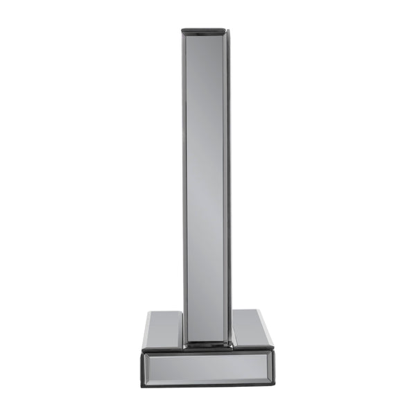 Mirrored Desk Clock with Crystal Accents & Roman Numerals
