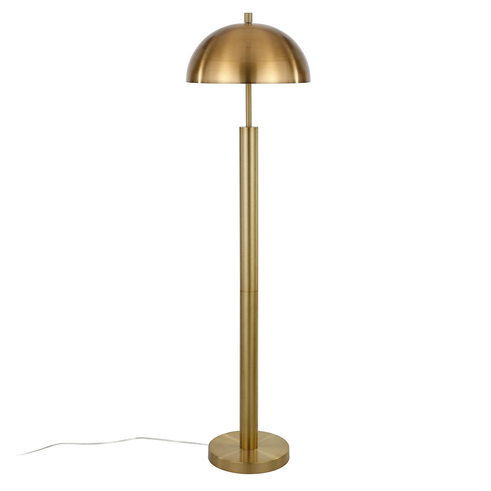 58" Mid-Century Modern Floor Lamp – Gold Dome