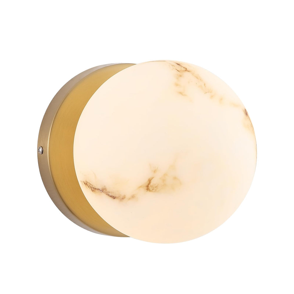 Gold Globe Wall Sconce with Marble Resin Shade