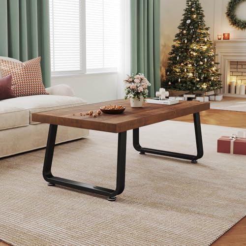 Rustic Wood Coffee Table with Metal Frame