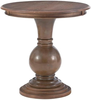 Round Pedestal Accent Table with Stepped Base