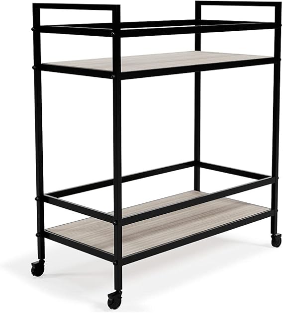 2-Tier Bar Cart with Rolling Casters