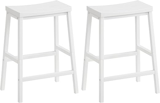 Industrial Saddle Bar Stools Set of 2 with Footrests