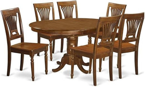 5-Piece Oval Dining Set with Butterfly Leaf & Wood Seat Chairs