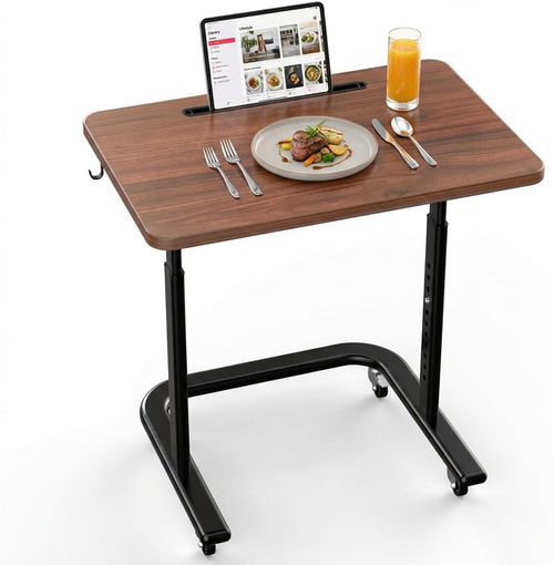 Height Adjustable TV Tray Table on Wheels