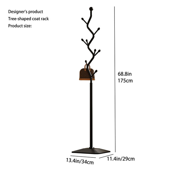 Metal Coat Rack with 8 Hooks – Tree Branch Design