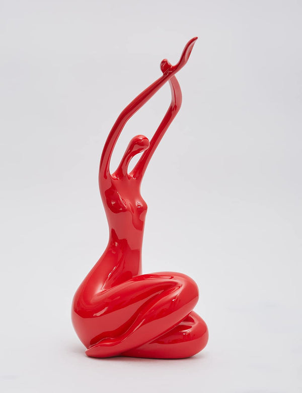 Yoga Lady Figurine Statue – Polyresin Home Decor Sculpture 13 Inch
