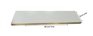 White & Gold Floating Wall Shelves Set of 2 – 36 Inch