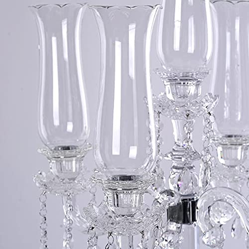 32-Inch Clear Crystal Glass Candelabra Taper Candle Holder