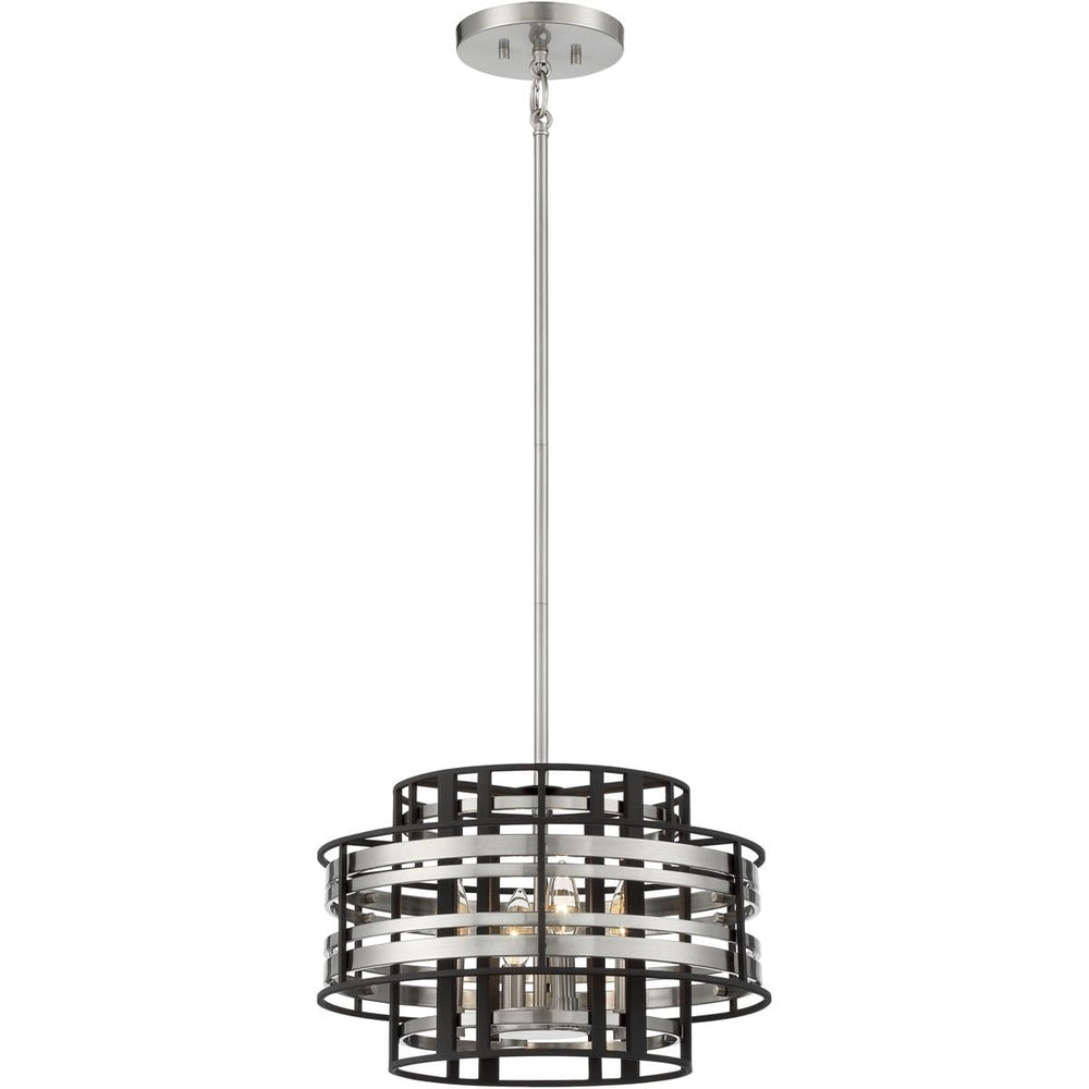4-Light Pendant – Brushed Nickel & Sand Coal Finish