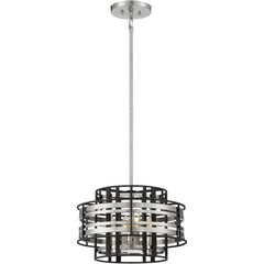 4-Light Pendant – Brushed Nickel & Sand Coal Finish