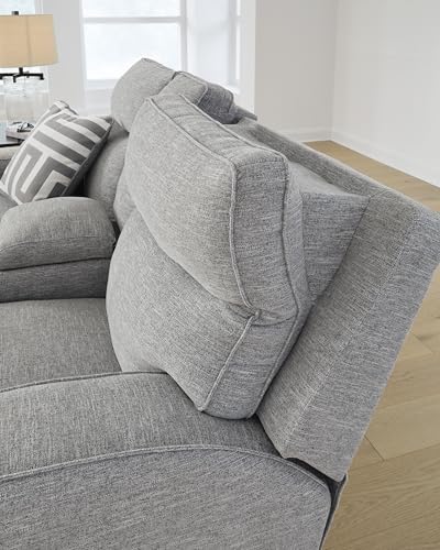 Power Reclining Sofa with Adjustable Headrest & USB Ports – Light Gray