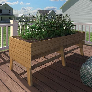 Large Elevated Cedar Raised Garden Bed with Legs & Liner