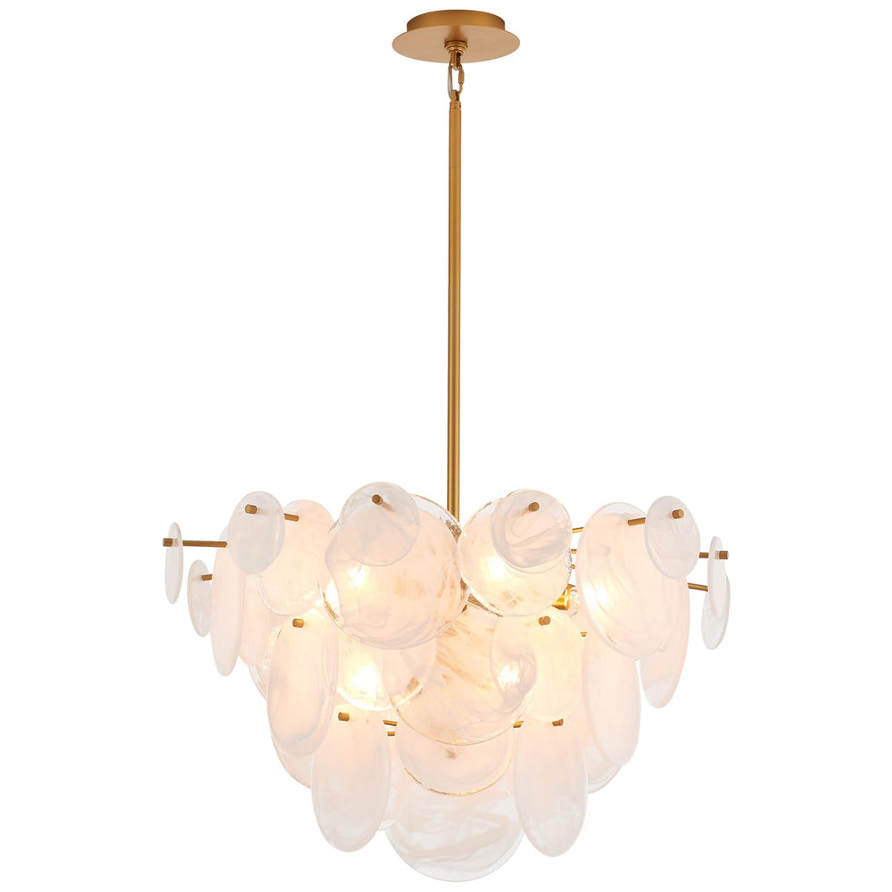 28-Inch Modern Glass Chandelier – 3-Tier Pendant Light Fixture