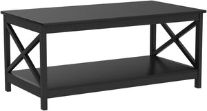 2-Tier Coffee Table with Storage Shelf