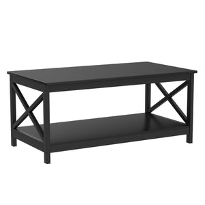 2-Tier Coffee Table with Storage Shelf