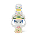 Lady with Hat Ceramic Candleholder – Hand-Painted Glazed Figurine