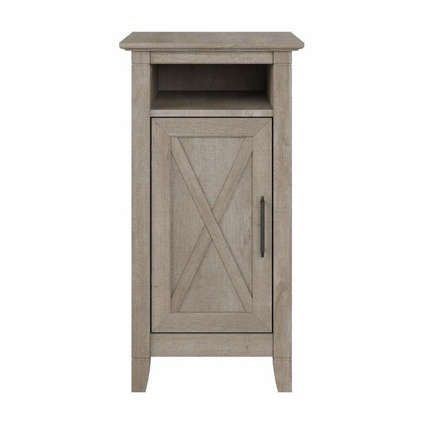 Small Storage Cabinet with Door – Washed Gray Engineered Wood