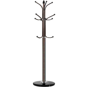 Metal Coat Rack Stand with Marble Base – 12 Hooks