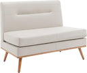 Small Faux Leather Loveseat Sofa – Tufted Armless Mini Couch