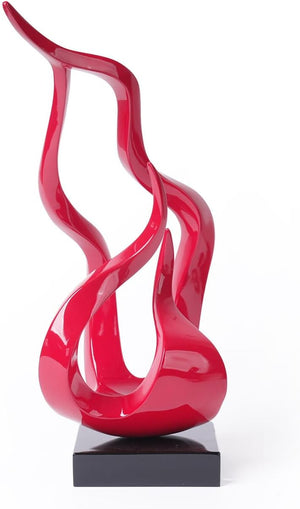 Abstract Flame Sculpture Figurine – Polyresin Table Decor Statue