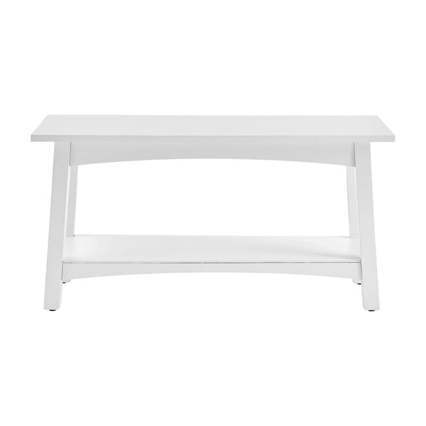 Solid Wood Entryway Bench with Storage Shelf