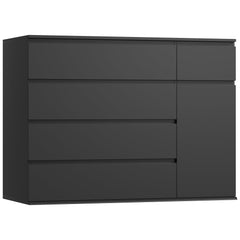 5-Drawer Dresser with Door Cabinet — Engineered Wood Storage Chest