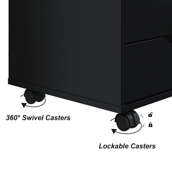 7-Drawer Mobile File Cabinet with Locking Wheels