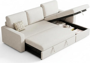81.5" L-Shaped Sleeper Sofa Bed with Storage Chaise