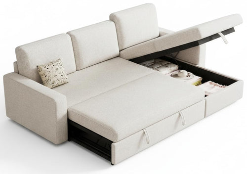 81.5" L-Shaped Sleeper Sofa Bed with Storage Chaise