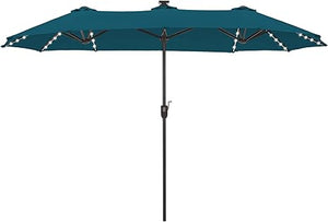 13 ft Double-Sided Patio Umbrella with 120 LED Solar Lights