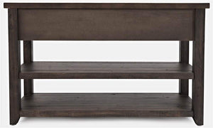 Reclaimed Pine Console Sofa Table with Drawers and Shelves