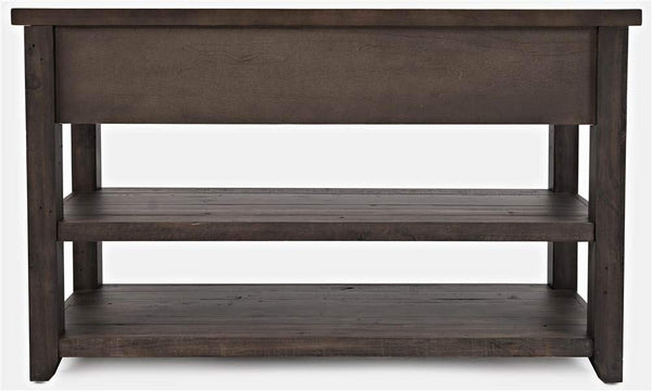 Reclaimed Pine Console Sofa Table with Drawers and Shelves