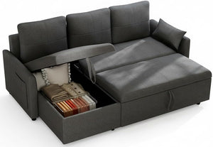 L-Shaped Sleeper Sofa Bed with Storage