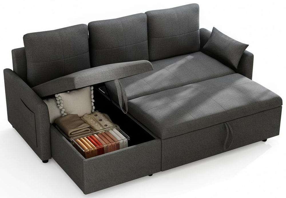 L-Shaped Sleeper Sofa Bed with Storage