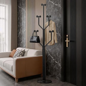 Freestanding Metal Coat Rack with 10 Hooks