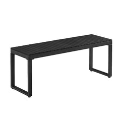Outdoor Garden Bench – 2-Person HDPS Patio Bench with Metal Frame