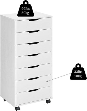 7-Drawer Mobile File Cabinet with Wheels