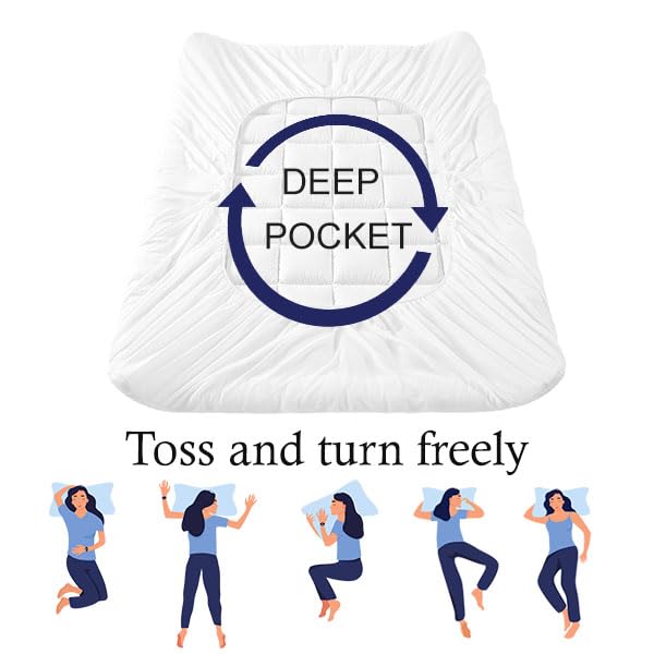 2-Inch Pillow Top Mattress Topper with Cotton Surface and Deep Pocket Fit