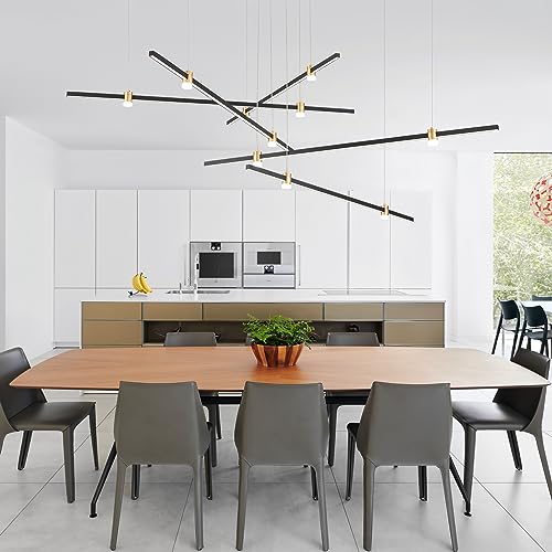 Dimmable LED Chandelier 5-Light Linear Sputnik Pendant