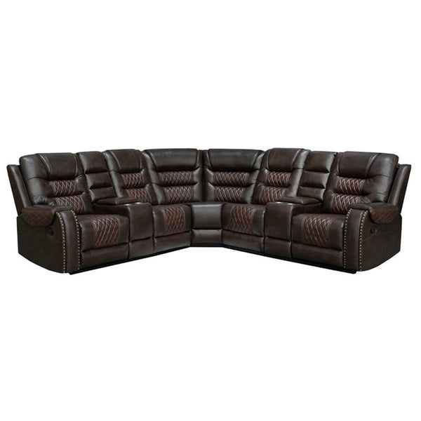 L-Shaped Manual Recliner Sectional Sofa with Chaise Lounge