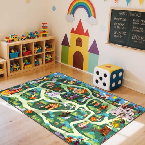 Kids Playroom Rug – Washable Non-Slip Play Carpet