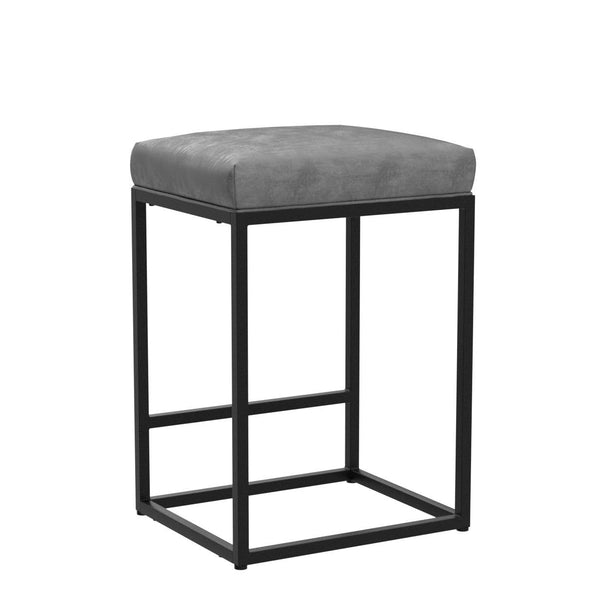 Counter Height Bar Stools with Faux Leather Cushion & Footrest