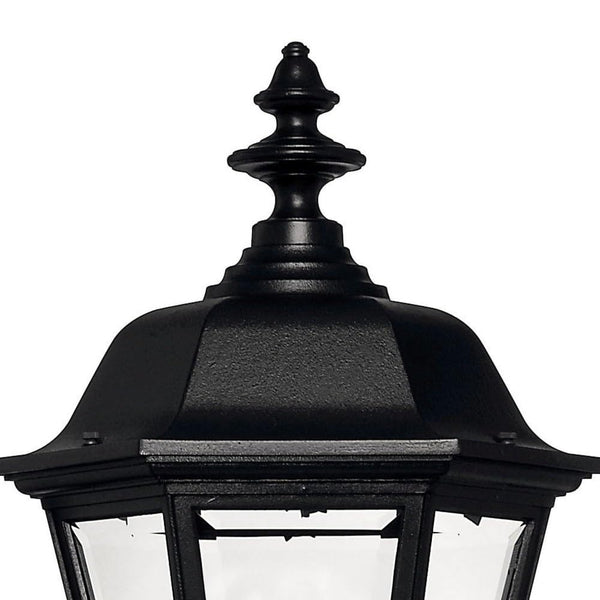 Outdoor Post Top Lantern – Black Aluminum, Clear Beveled Glass