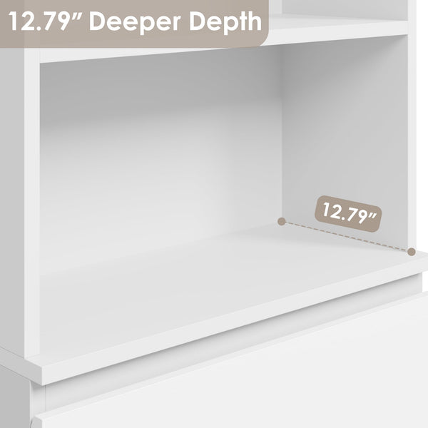 70" Tall Bookcase with 3 Drawers & 3-Tier Open Shelves