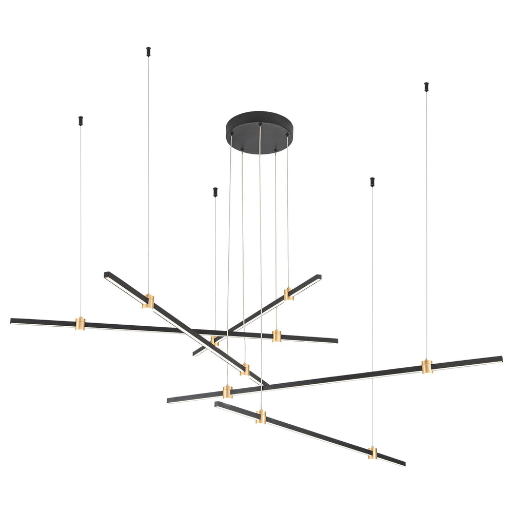 Dimmable LED Chandelier 5-Light Linear Sputnik Pendant