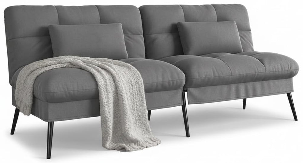 Convertible Futon Sofa Bed with Adjustable Backrest
