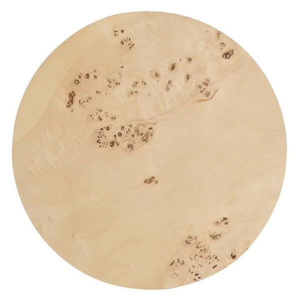 Round Burl Wood Side Table