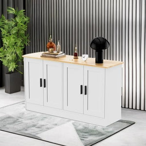 53" 4-Door Buffet Cabinet & Kitchen Sideboard with Adjustable Shelves